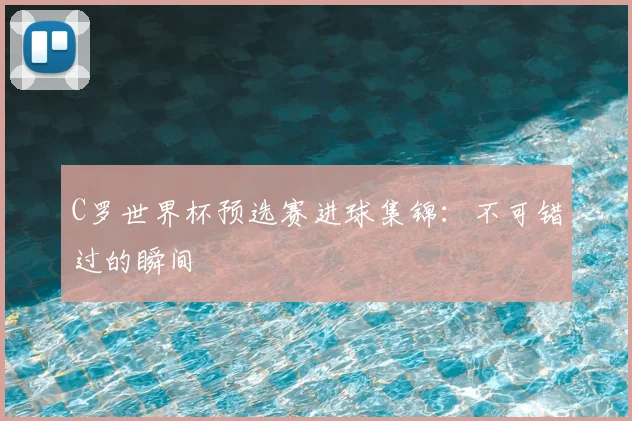 C罗世界杯预选赛进球集锦：不可错过的瞬间